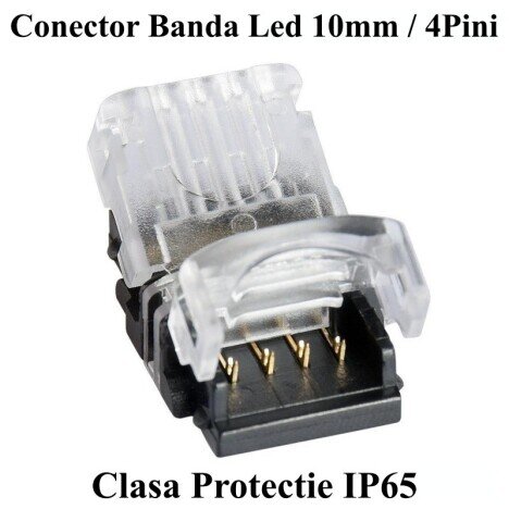 CONECTOR BANDA LED & RGB 10MM / 4 PINI - 4 FIRE