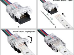 CONECTOR BANDA LED & RGB 10MM / 4 PINI - 4 FIRE